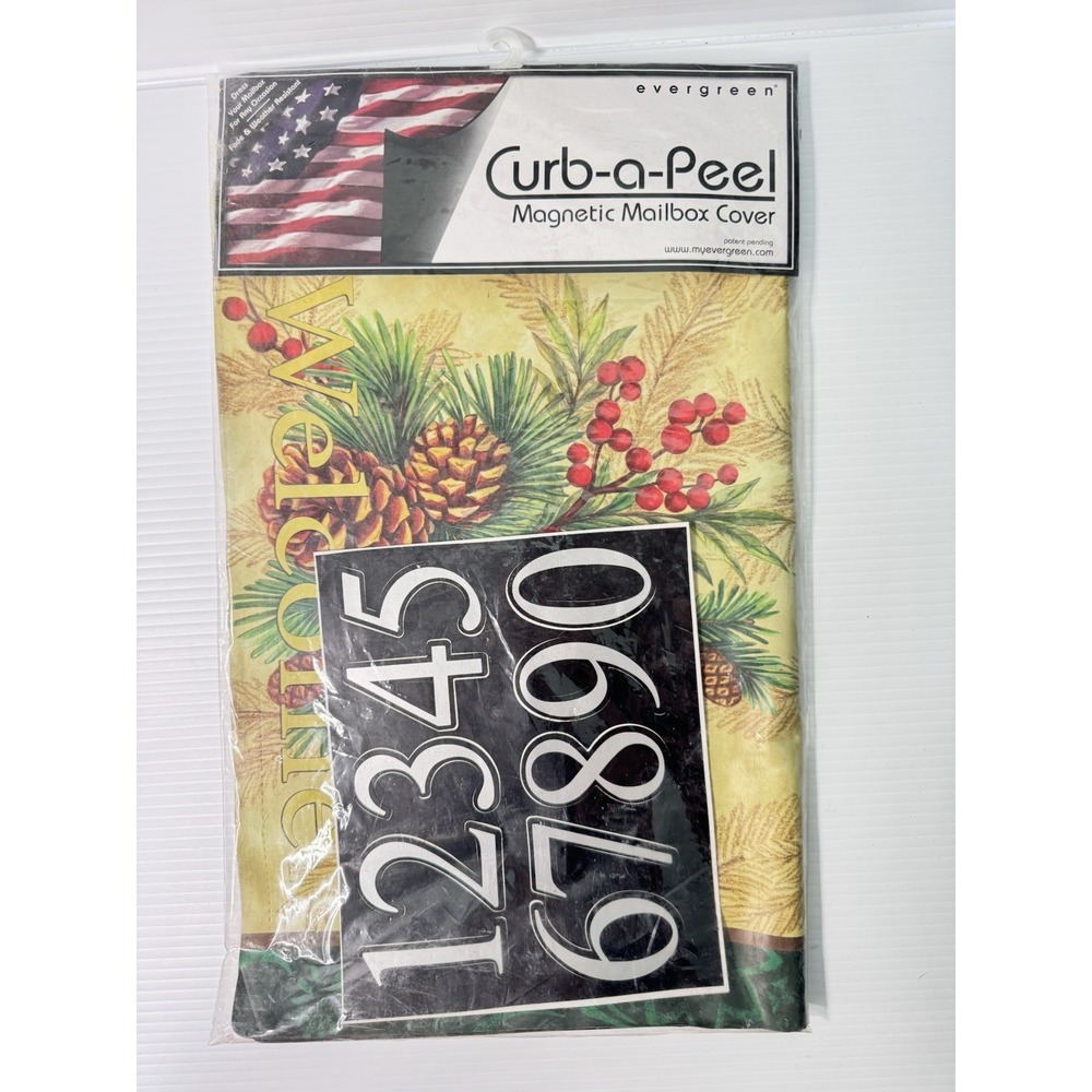 Evergreen Curb-a-Peel Welcone Christmas Pinecone Berry Magnetic Mailbox Cover